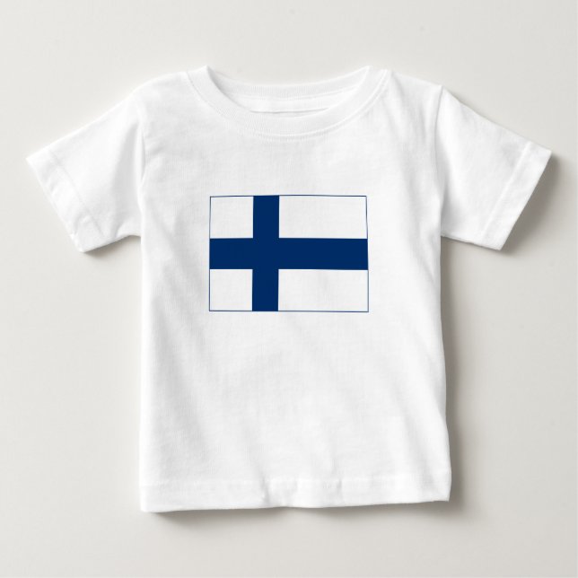 Finland Flagga T Shirt (Framsida)