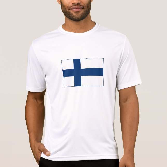 Finland Flagga T Shirt (Framsida)