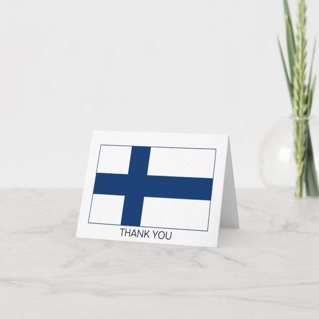 Finland Flagga Tack Kort (Framsida)