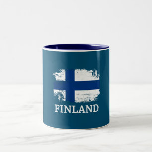 Finland Flagga Två-Tonad Mugg