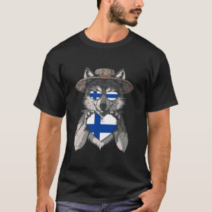 Finland Flagga Varg Hjarta Finsk Stolthet Finn Fin T Shirt