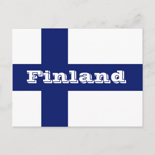 Finland flagga vykort (Framsida)