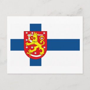 Finland Flagga w COA-vykort Vykort