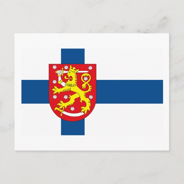 Finland Flagga w COA-vykort Vykort (Framsida)