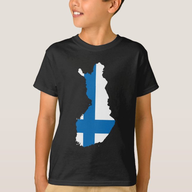 Finland flaggakarta t-shirt (Framsida)