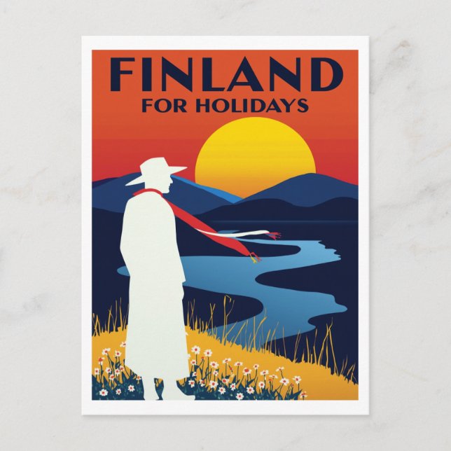 Finland för semester sommarlandskap vykort (Framsida)