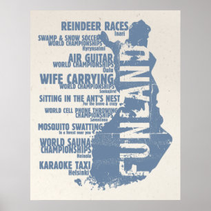 Finland Funland listar 3 kolossala affisch/tryck Poster