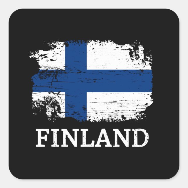 Finland Fyrkantigt Klistermärke (Framsida)