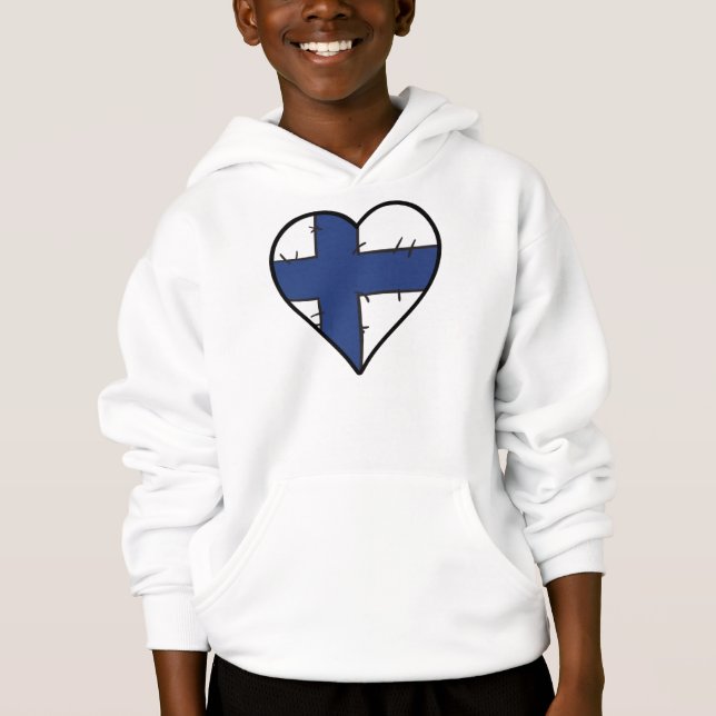 Finland Heart Finlands Flagga T Shirt (Framsida)