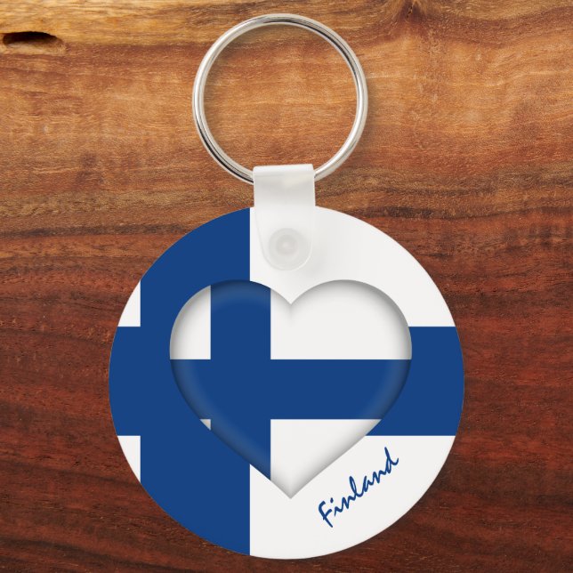 Finland & Heart, Finska mode/idrott Nyckelring (Framsida)