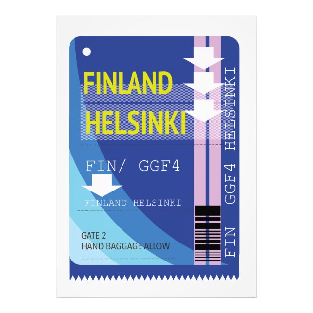 Finland Helsingfors resebiljett Fototryck (Framsidan)