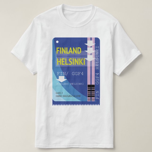 Finland Helsingfors resebiljett T Shirt (Design framsida)
