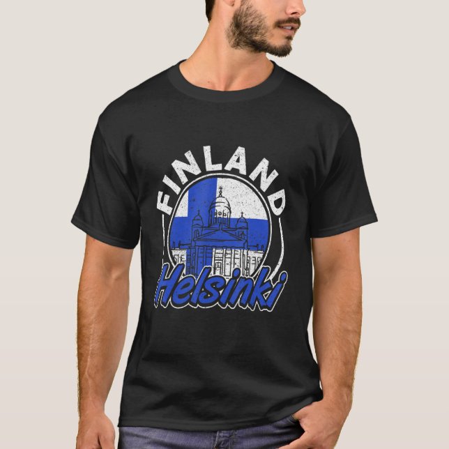 Finland Helsingfors Suomi T Shirt (Framsida)