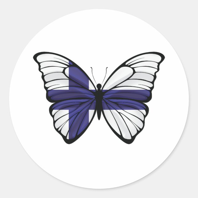 Finland Hypolimnas Butterfly Runt Klistermärke (Framsida)