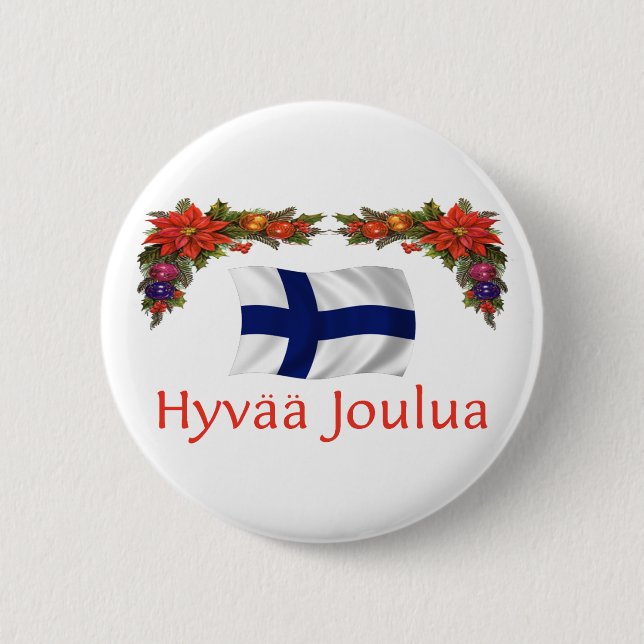 Finland Hyvaa Joulua (god jul) Knapp (Framsida)
