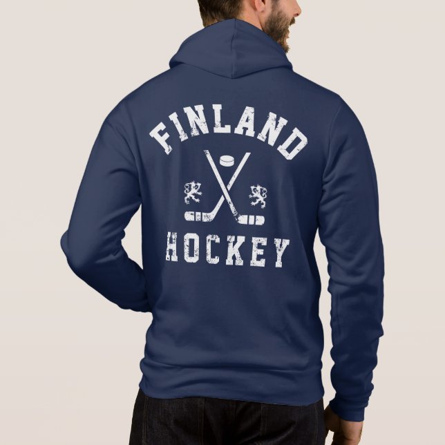 Finland Ice Hockey Hoodie T Shirt (Baksida)