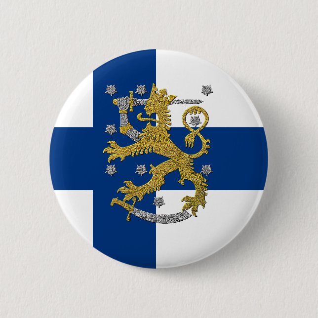 Finland Jackar Arm och Flagga  Knapp (Framsida)