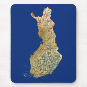 Finland karta Mousepad Musmatta