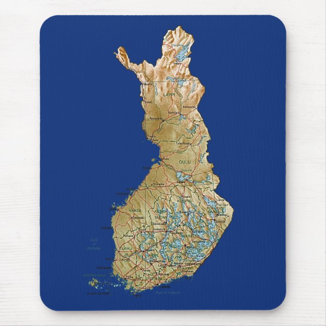 Finland karta Mousepad Musmatta (Framsidan)
