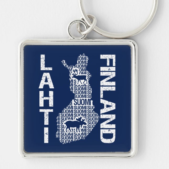 FINLAND KARTA nyckelring - Lahti (Framsidan)