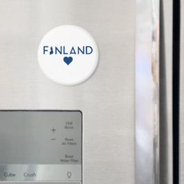 Finland Karta och hjärta Magnet
