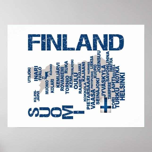 FINLAND KARTA POSTER (Framsidan)