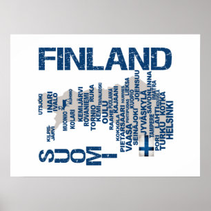 FINLAND KARTAaffisch Poster