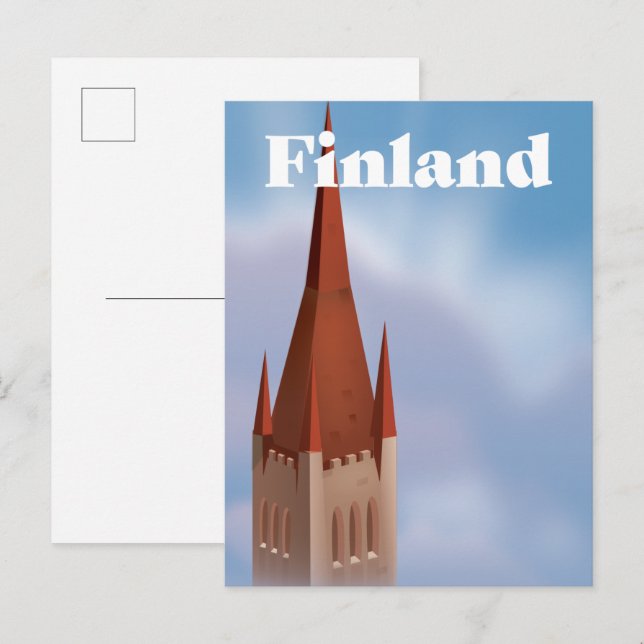 Finland Kyrka  Meddelande Vykort (Fram/baksida)