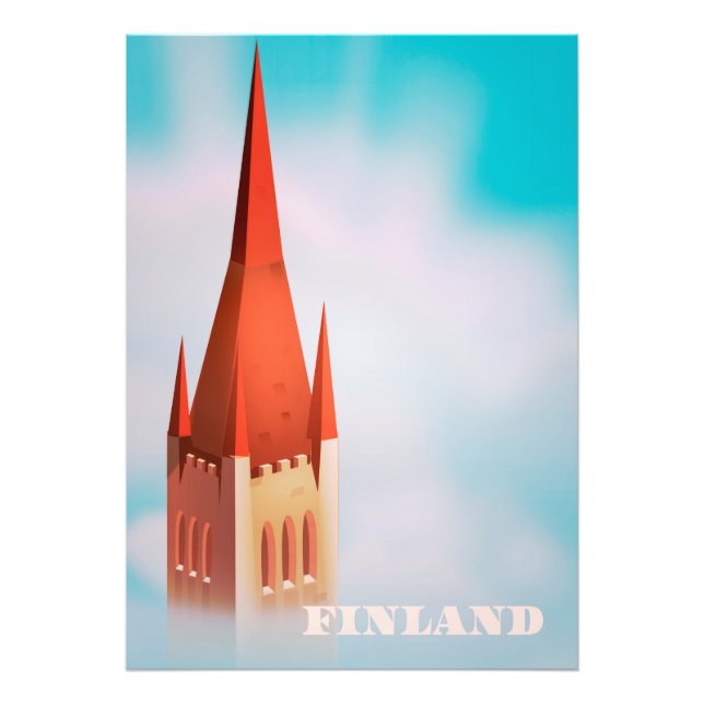 Finland kyrka resaffisch fototryck (Framsidan)