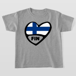 Finland Land Code Flagga Heart, FIN T Shirt