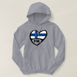 Finland Land Code Flagga Heart, FIN T Shirt