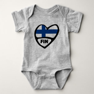 Finland Land Code Flagga Heart, FIN T Shirt
