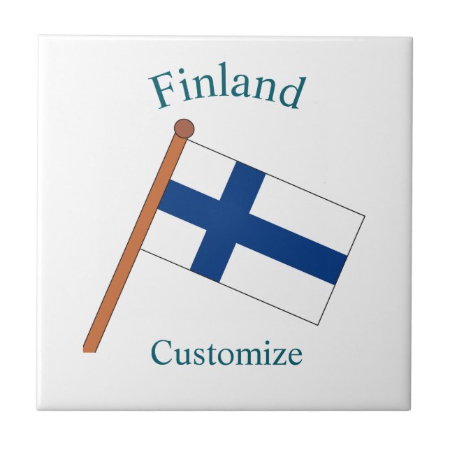 Finland Land Flagga Thunder_Cove Kakelplatta (Framsidan)