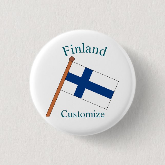 Finland Land Flagga Thunder_Cove Knapp (Framsida)