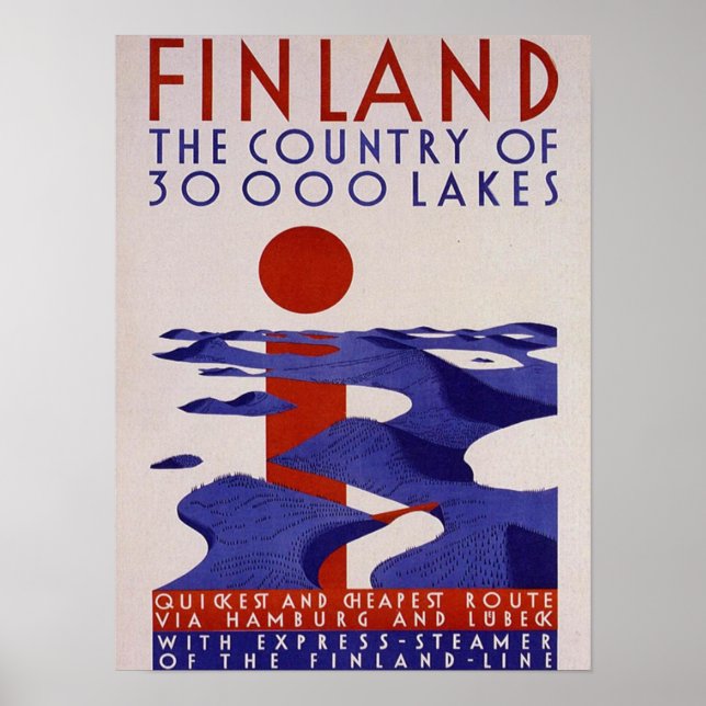 Finland LAND i SJÖAR , Poster (Framsidan)