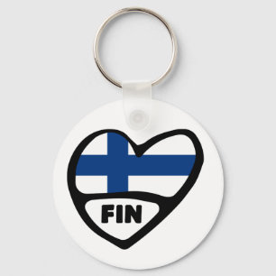 Finland land kodifierar flaggahjärtanyckelringen, nyckelring