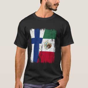 Finland Mexiko Halv Flagga Finsk Mexikansk Kultura T Shirt