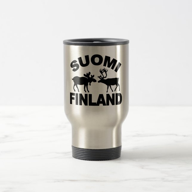 Finland Moose & Reindeer mugg - välj stil (Center)
