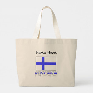 Finland och Finlands flagga personlig Jumbo Tygkasse