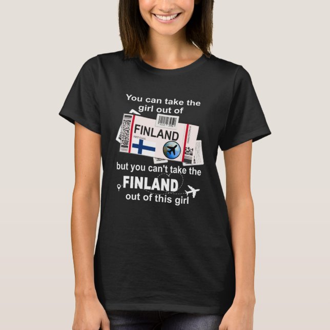 Finland Ombordstigningskort  Finland Flicka  Finla T Shirt (Framsida)