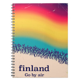 Finland retro semester 'regnbåge' affisch tryck. anteckningsbok med spiral