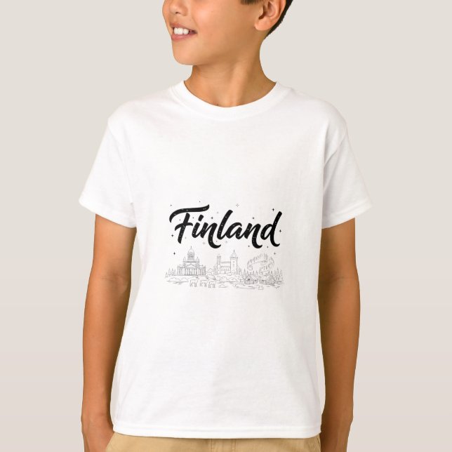 Finland Siluett Resa Semester Kläder  T Shirt (Framsida)