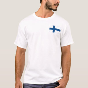 Finland SISU + Högvärdig vitT-tröja för flagga Tee Shirt
