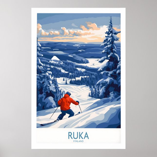 Finland Skidäventyrsaffisch 1 Poster (Framsidan)