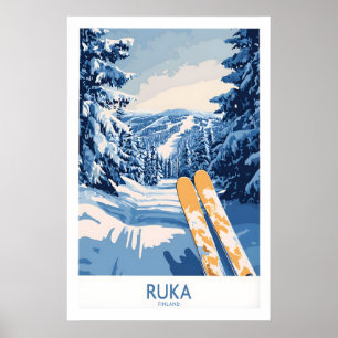 Finland Slopes Art - Ruka Ski Affisch Nordisk Scen