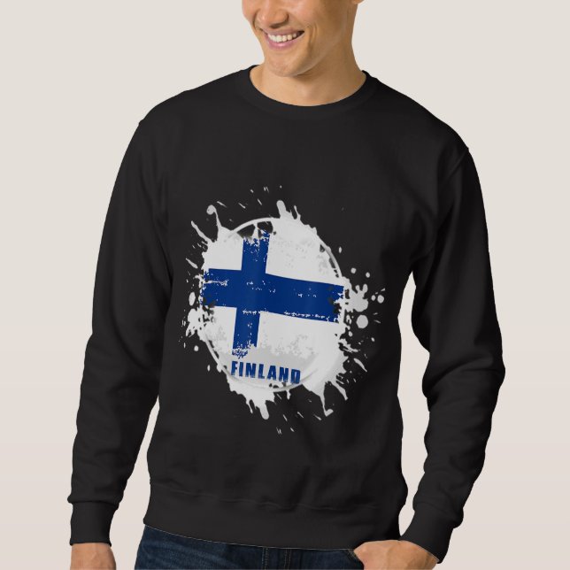 Finland Stänk Lång Ärmad Tröja (Framsida)