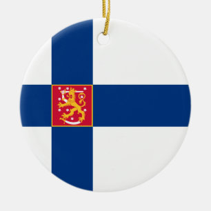 Finland statlig flaggaprydnad julgransprydnad keramik