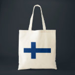 finland tygkasse<br><div class="desc">Finlands Flagga.

Finlands flagga (finska: Suomen lippu,  svenska: Finlands flagga),  även kallad siniristilippu ("Blue Kor Flagga"),  data från början av 1900-talet. I en vit bakgrund har den en blå nordisk kor,  som representerar kristendomen.</div>