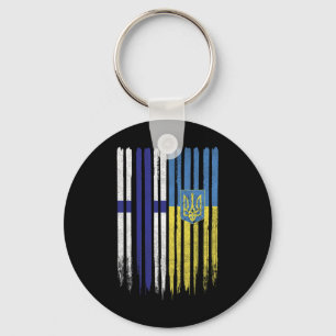 Finland Ukraina Finska Ukrainsk Flagga Nyckelring