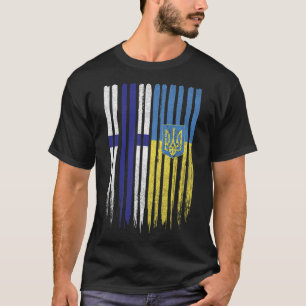 Finland Ukraina Finska Ukrainsk Flagga  T Shirt